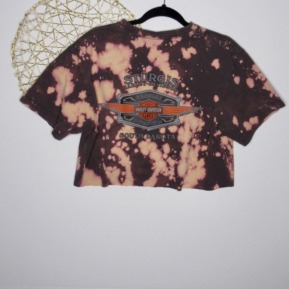 Harley Davidson Custom Bleach Crop Top - Picture 5 of 6